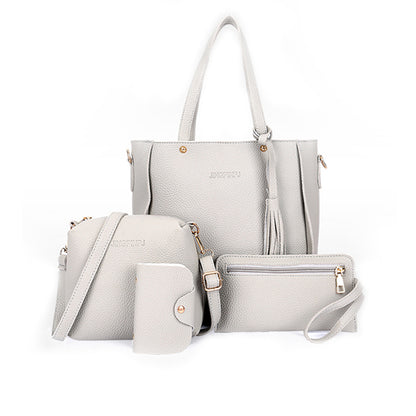 Four-Piece Women's Bag Set-Grey