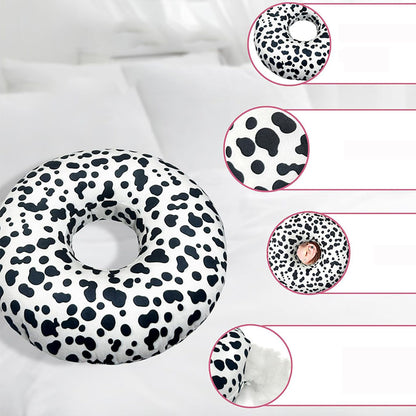 Round Donut Side Sleeping Pillow with Ear Space and Removable Cover