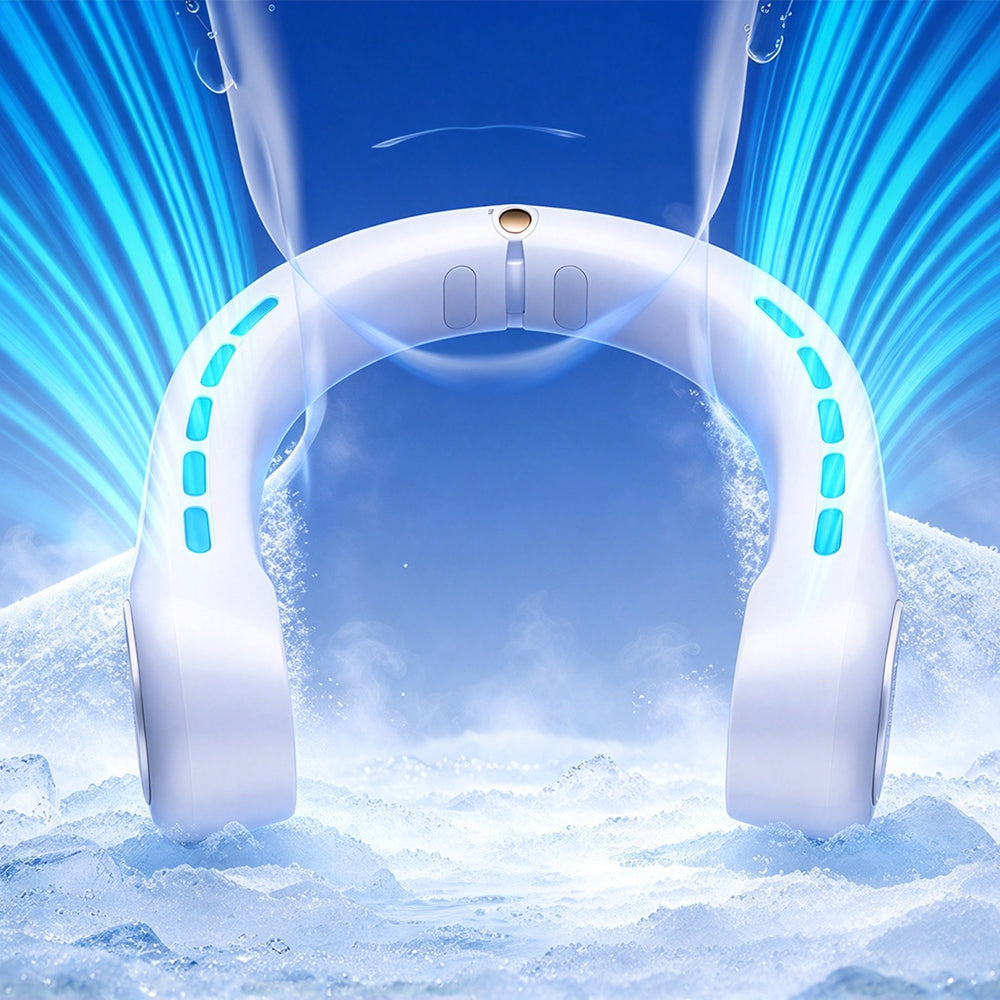Wearable Bladeless Neck Fan 5 Speed Levels Portable Fan - White
