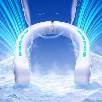 Wearable Bladeless Neck Fan 5 Speed Levels Portable Fan - White