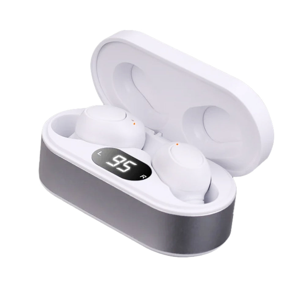 Rechargeable Hearing Aids In-Ear Enhancer Sound Voice Amplifier White