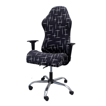 Printed Ergonomic Office Computer Game Chair Slipcovers Stretchy Seat Chair Covers -Black
