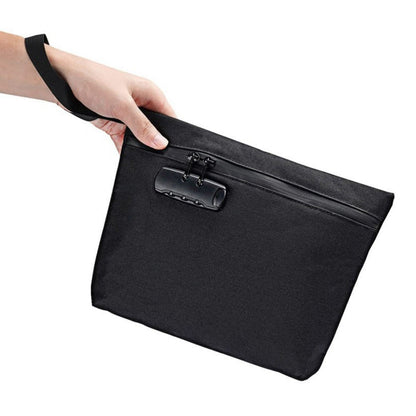 Lockable Smell Proof Bag Odor Proof Zipper Stash Carry Pouch with Combination Lock Black