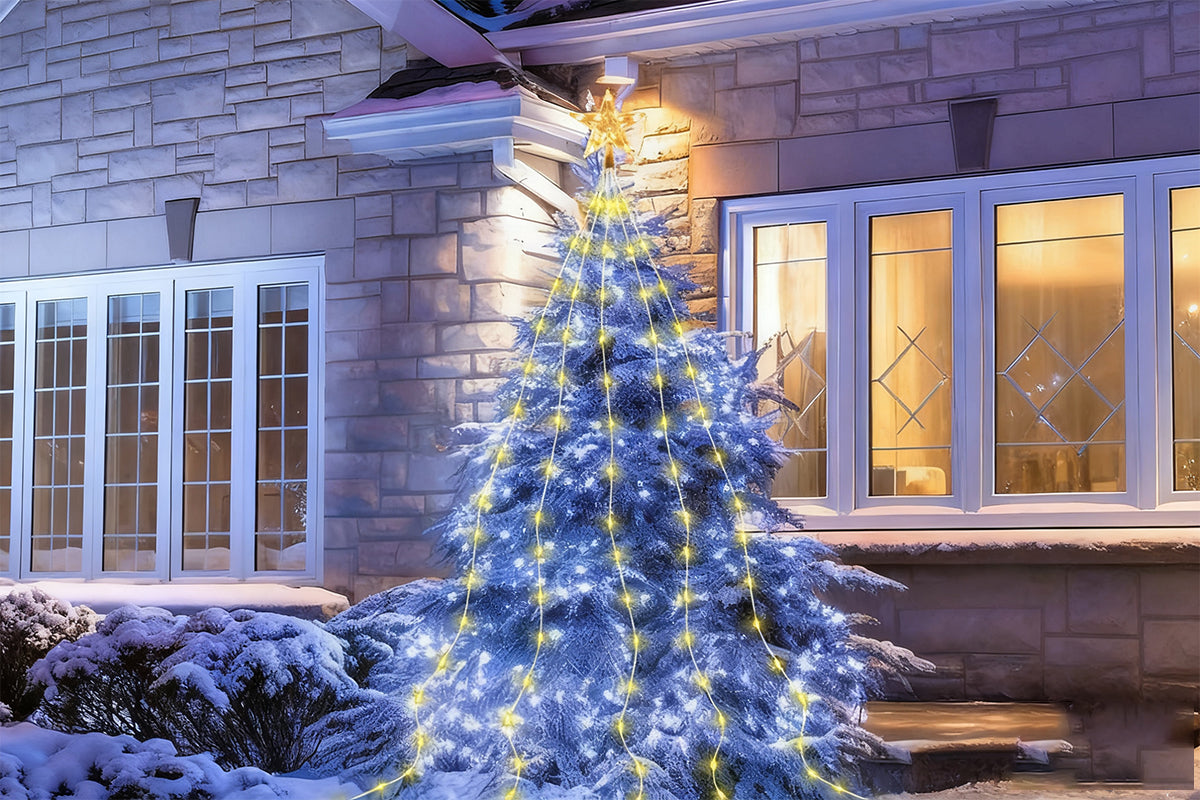 Waterfall Christmas Tree Lights Christmas Decorations Star String Lights