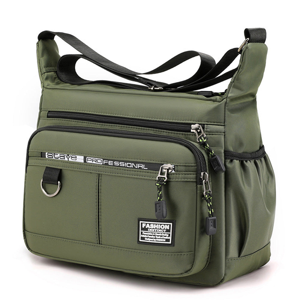 Multi-Pocket Men's Crossbody Shoulder Bag for Outdoor Travel and Commuting -Green