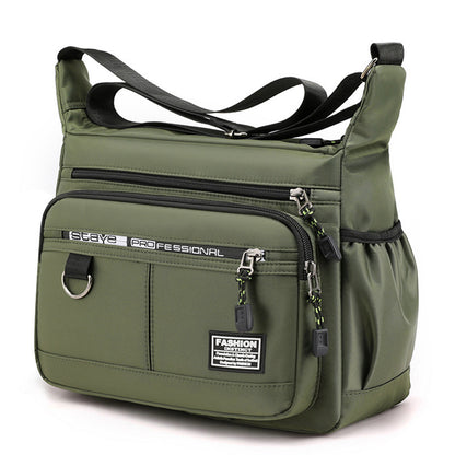 Multi-Pocket Men's Crossbody Shoulder Bag for Outdoor Travel and Commuting -Green