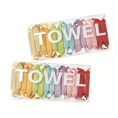 28Pc Disposable Compressed Towels Travel Washcloth Wet and Dry Use