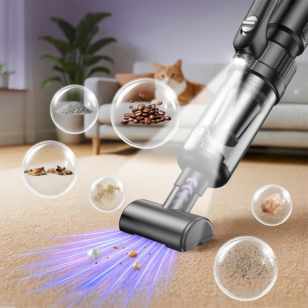 Car Vacuum 8000PA Portable Vacuum Cleaner and Air Duster with LED Light for Office