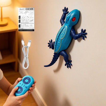 Remote Control Wall Climbing Gecko Toy with LED Lights - Blue