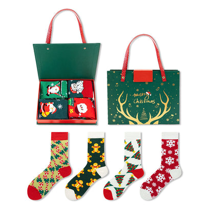 4 Pairs of Christmas Socks Funny Cotton Socks Style 3