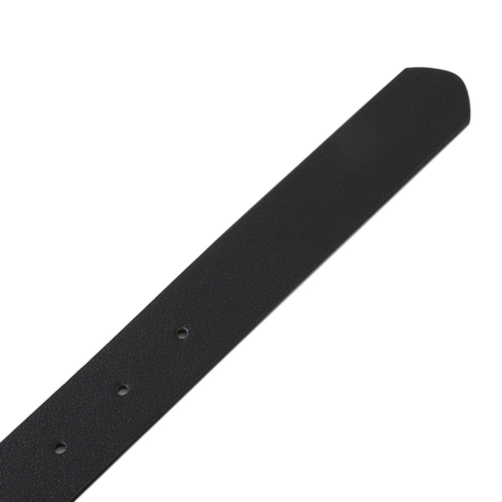 Women PU Leather Waist Belt Gold Pin Buckle Casual Belt for Jeans Dress-Black
