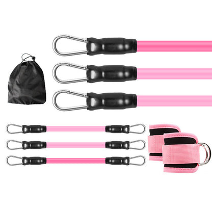 Resistance Bands Set for Legs & Glutes with Ankle Cuffs Home Gym Workout Pink