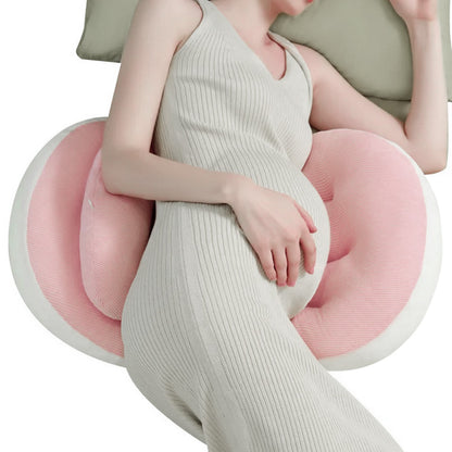 Portable Pregnancy Pillow W Shaped Maternity Support For Side Sleepers-Pink