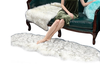 Luxury Soft Faux Sheepskin Fur Rugs for Bedside Floor Mat-light grey
