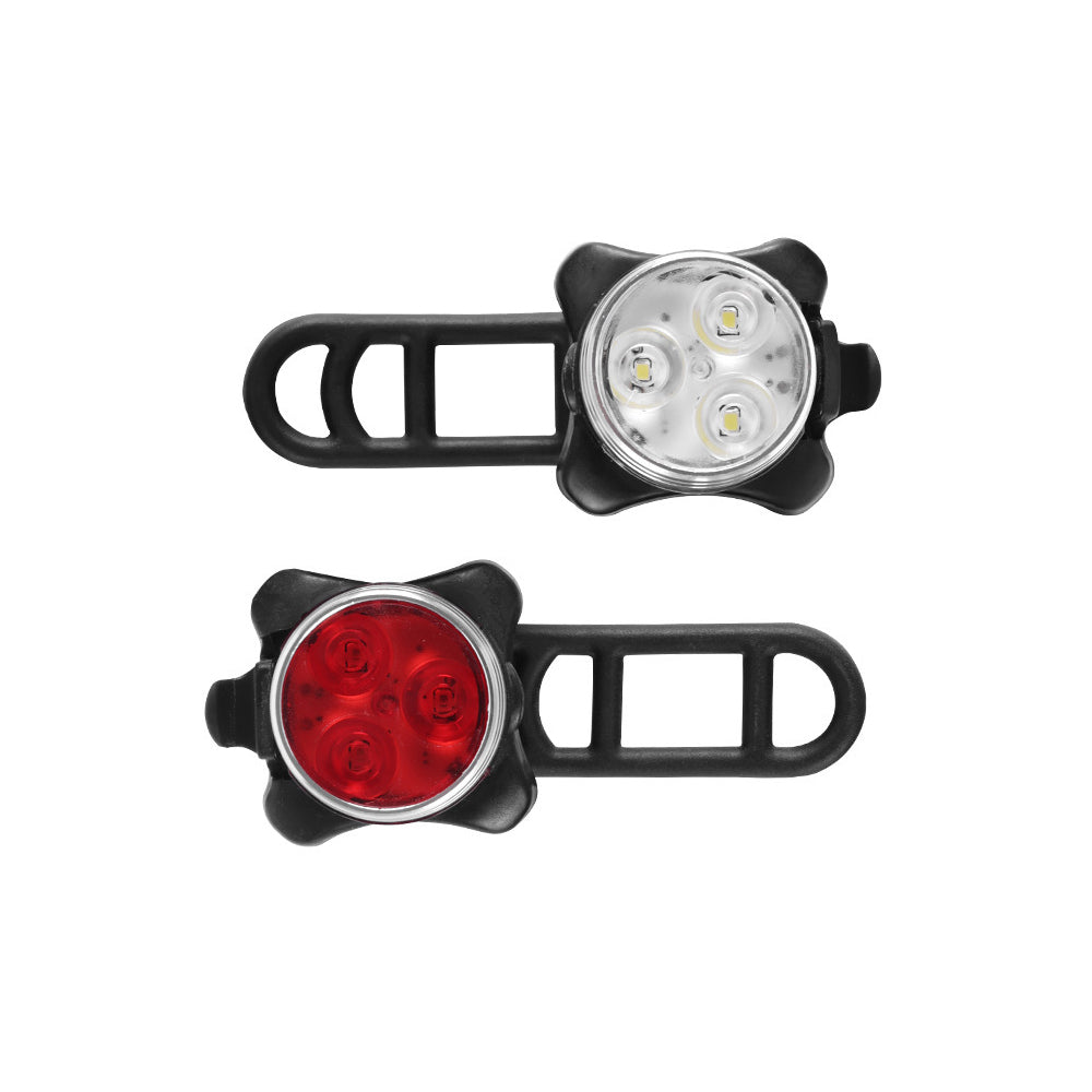 2Pcs USB Rechargeable Bike Lights LED Bicycle Lights Front and Rear Security Warning Lights