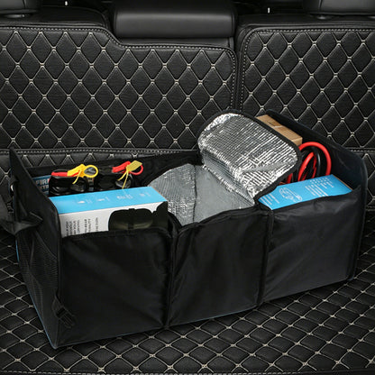 Foldable Car Storage Box Oxford Fabric Organizer with Aluminum Foil Insulation Compartment