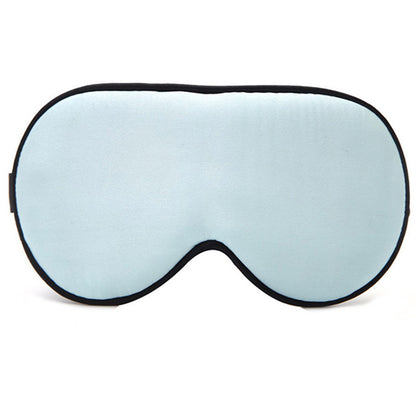 Soft Eye Mask Silk Sleeping Mask Smooth Blackout Eye Mask Portable Travel Eyepatch Rest Blindfold Eye Cover -Light Blue
