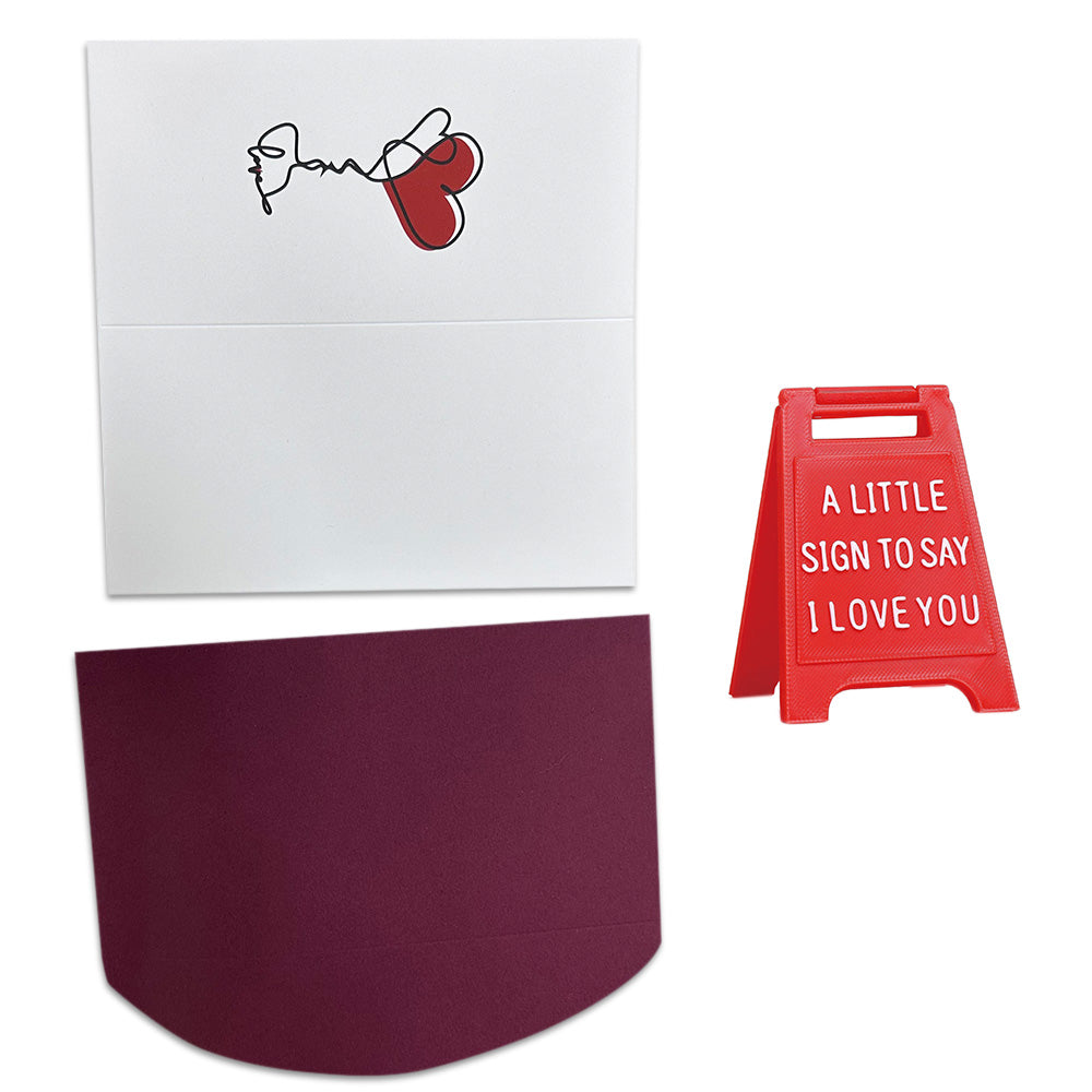 2Pcs A Little Sign to Say I Love You Mini Ornament Plaque for Home Desk Decoration