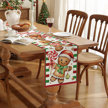 180cm Christmas Table Runner Party Dinning Tablecloth Table Flag Home Xmas Decor