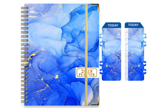 2025 Planner Book with Bookmark 2025 Calendar JAN 2025 - DEC 2025 Weekly and Monthly Academic Planner-Blue