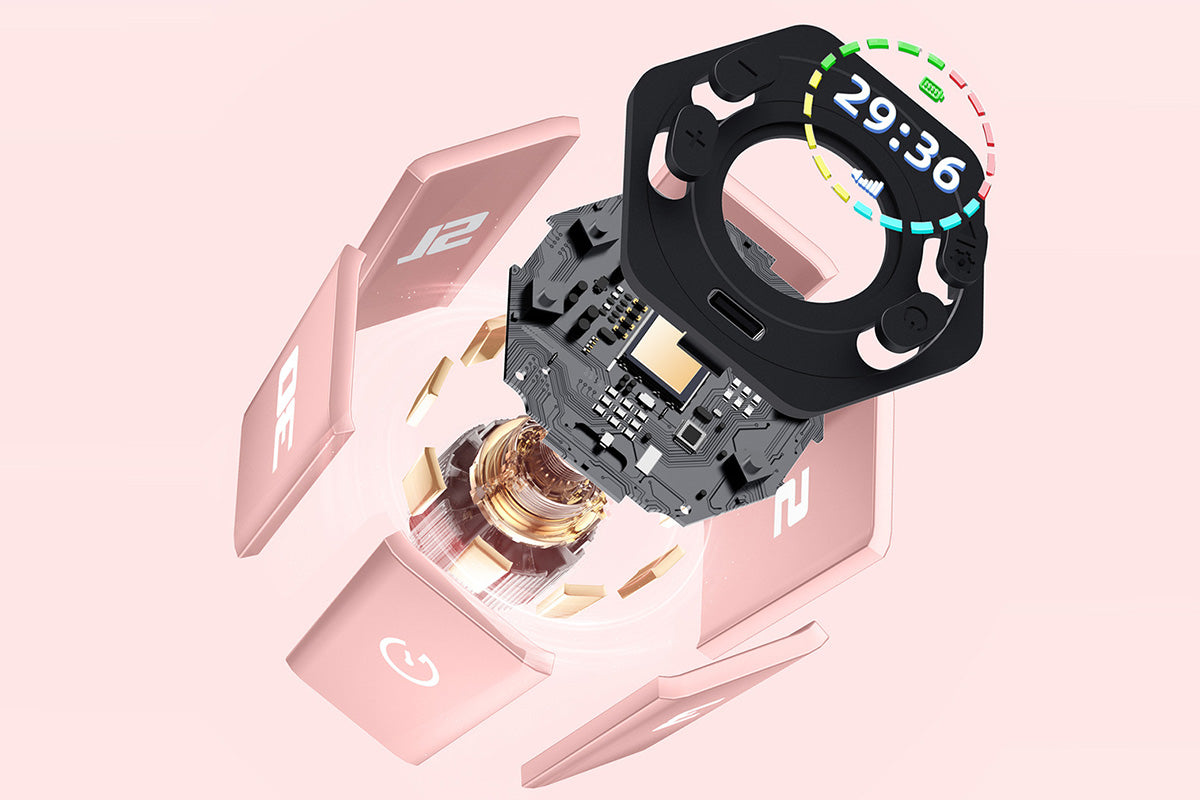Cube Timer Rotating Timer with Vibration Adjustable Volume Countdown-Pink