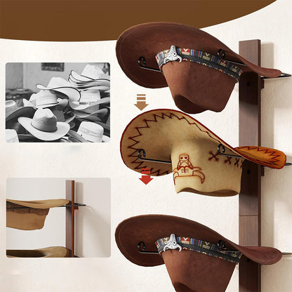 Wall Mount Wood Composite Cowboy Hat Rack