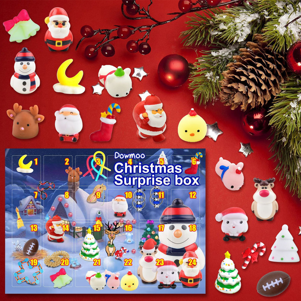 24 Days Christmas Fidget Advent Calendar Christmas Countdown Calendar with 24 Toys Xmas Surprise Blind Box