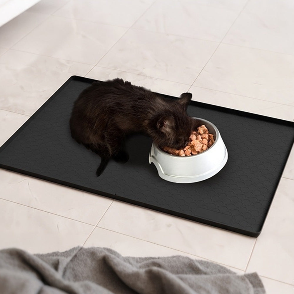 Silicone Under Sink Mat with Raised Edge - Black