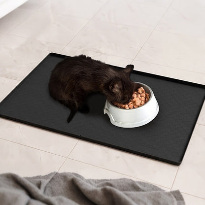 Silicone Under Sink Mat with Raised Edge - Black