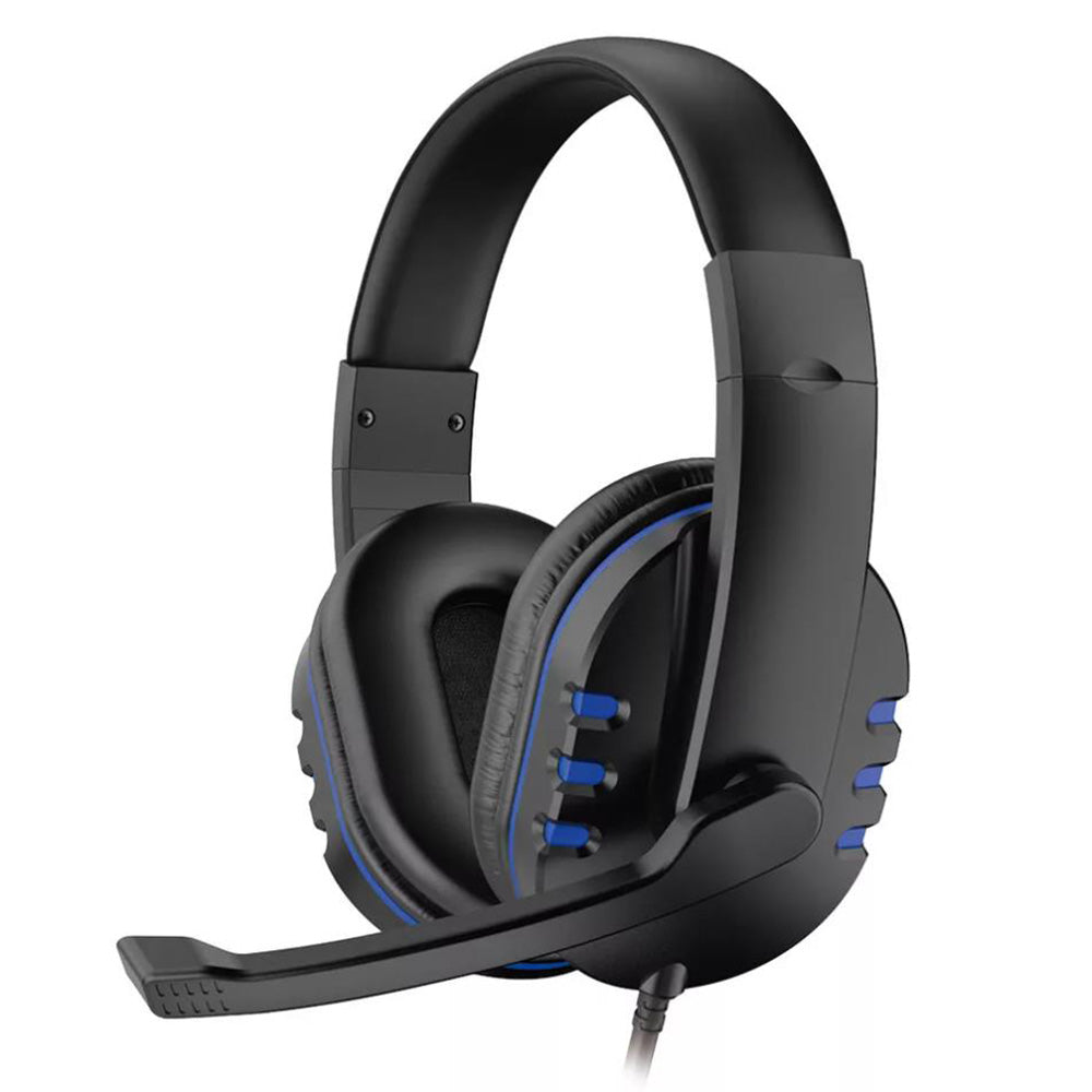 Wired Gaming Headset Head-Worn Headphone with Microphone for PS4 PS5 XBOX SWITCH Blue