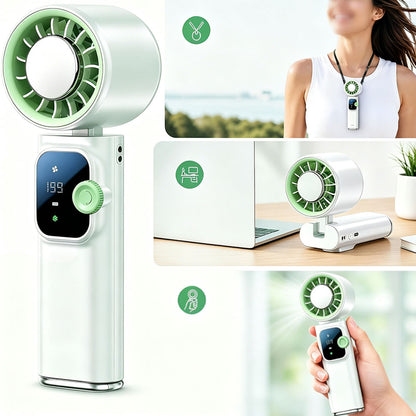 TEC Cooling Handheld Fan with 199 Speed Levels - White