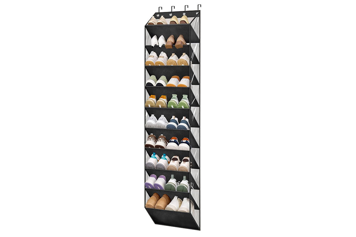 2pcs Fit 20 Pairs Over the Door Shoe Organizer for Closet with Large Deep Pockets 10 Tier Shoe Holder Hanging Boots Storage