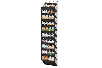 2pcs Fit 20 Pairs Over the Door Shoe Organizer for Closet with Large Deep Pockets 10 Tier Shoe Holder Hanging Boots Storage