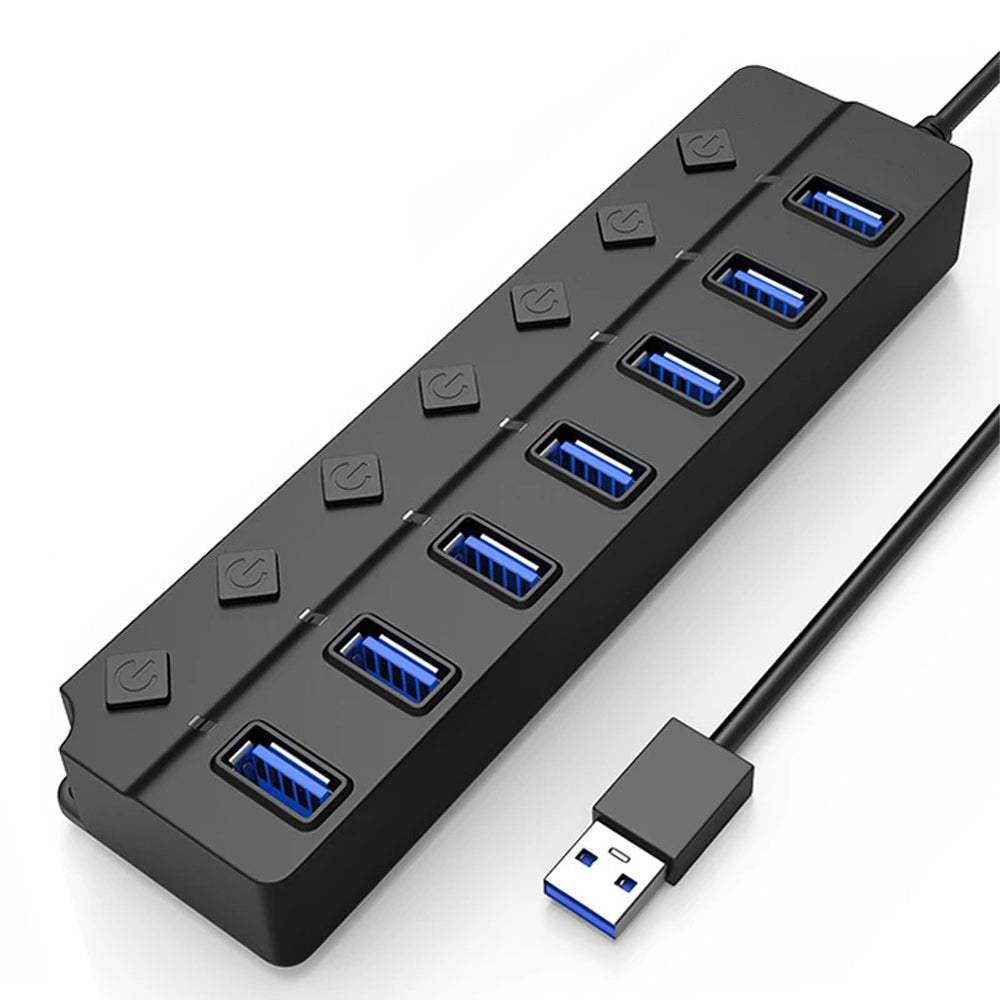7 Port USB 3.0 Hub 5Gbps Splitter for PC Laptop Keyboard Mouse