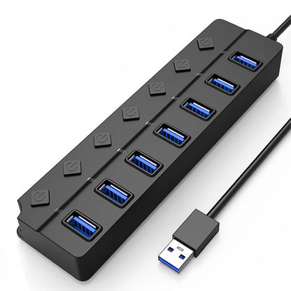 7 Port USB 3.0 Hub 5Gbps Splitter for PC Laptop Keyboard Mouse