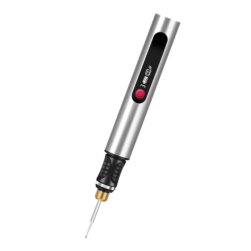 Electric Engraving Pen with 30 Bits 3-Speed Adjust Engraving Pen for Metal Wood Glass-Silver