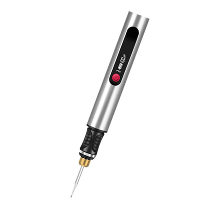 Electric Engraving Pen with 30 Bits 3-Speed Adjust Engraving Pen for Metal Wood Glass-Silver