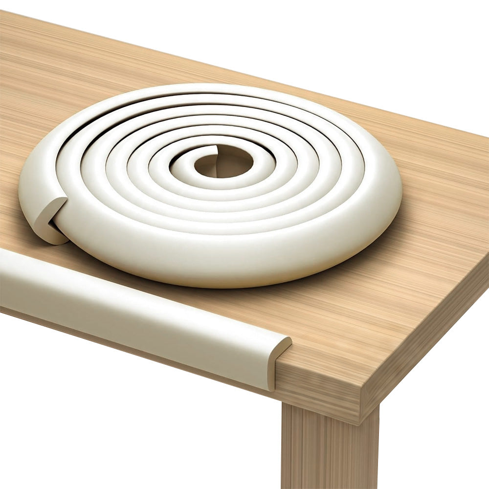 2 Piece L Shaped NBR Foam Table Edge Guards - White