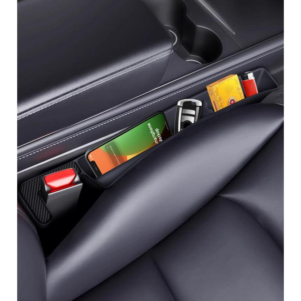 Car Seat Gap Filler Seat Gap Organizer with Phone Holder for SUV Truck-Black