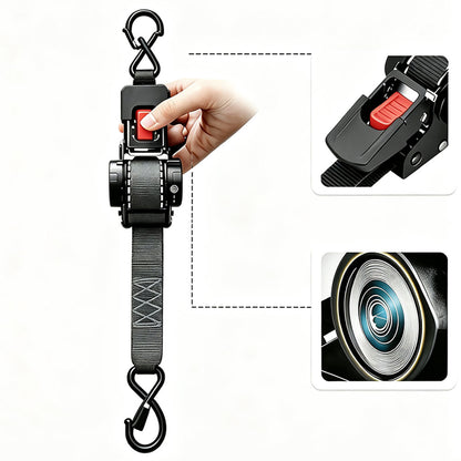 2Piece 54-350cm Retractable Ratchet Straps