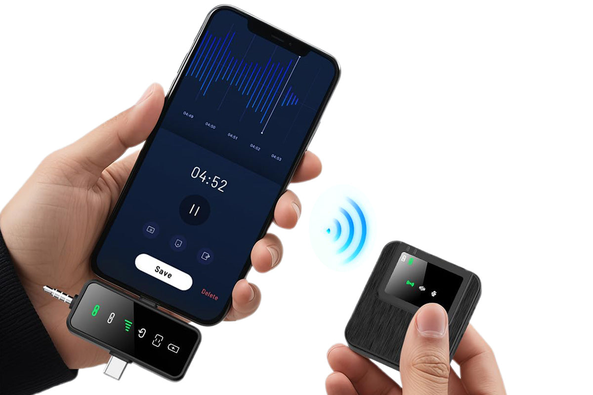 3 In 1 Wireless Lavalier Microphone for Phone Camera Live Recording