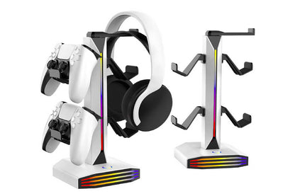 RGB Game Controller Holder Desktop Headset Stand With 9 Light Modes