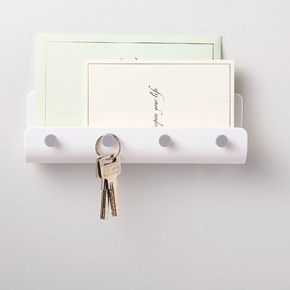 Punching Free Wall Mount Key Holder Key Hook Door Hanger Key Storage Rack White