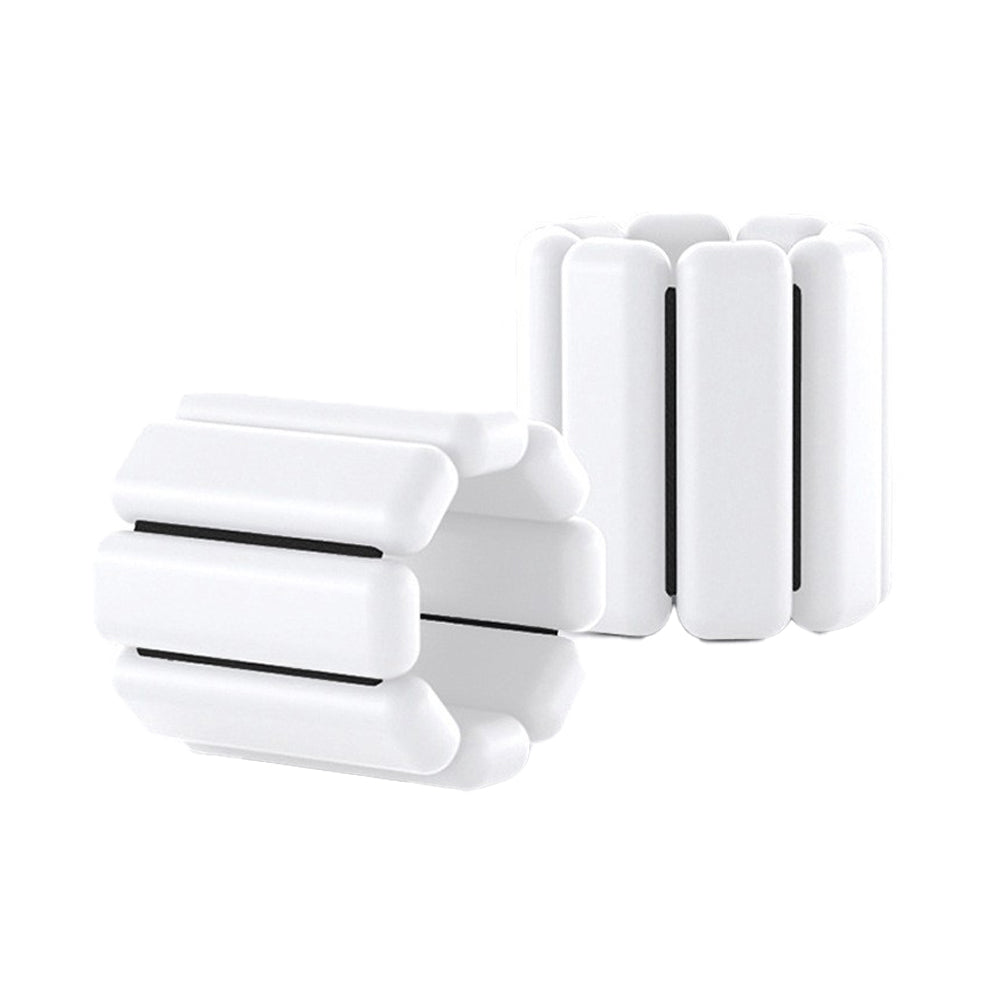 Pair of Adjustable Wrist Ankle Weights Unisex Strength Training Set Walking Running Gym White