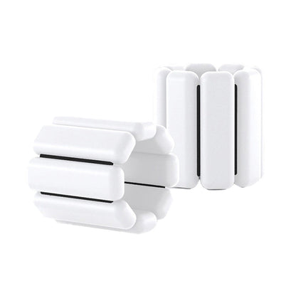 Pair of Adjustable Wrist Ankle Weights Unisex Strength Training Set Walking Running Gym White