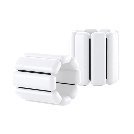 Pair of Adjustable Wrist Ankle Weights Unisex Strength Training Set Walking Running Gym White