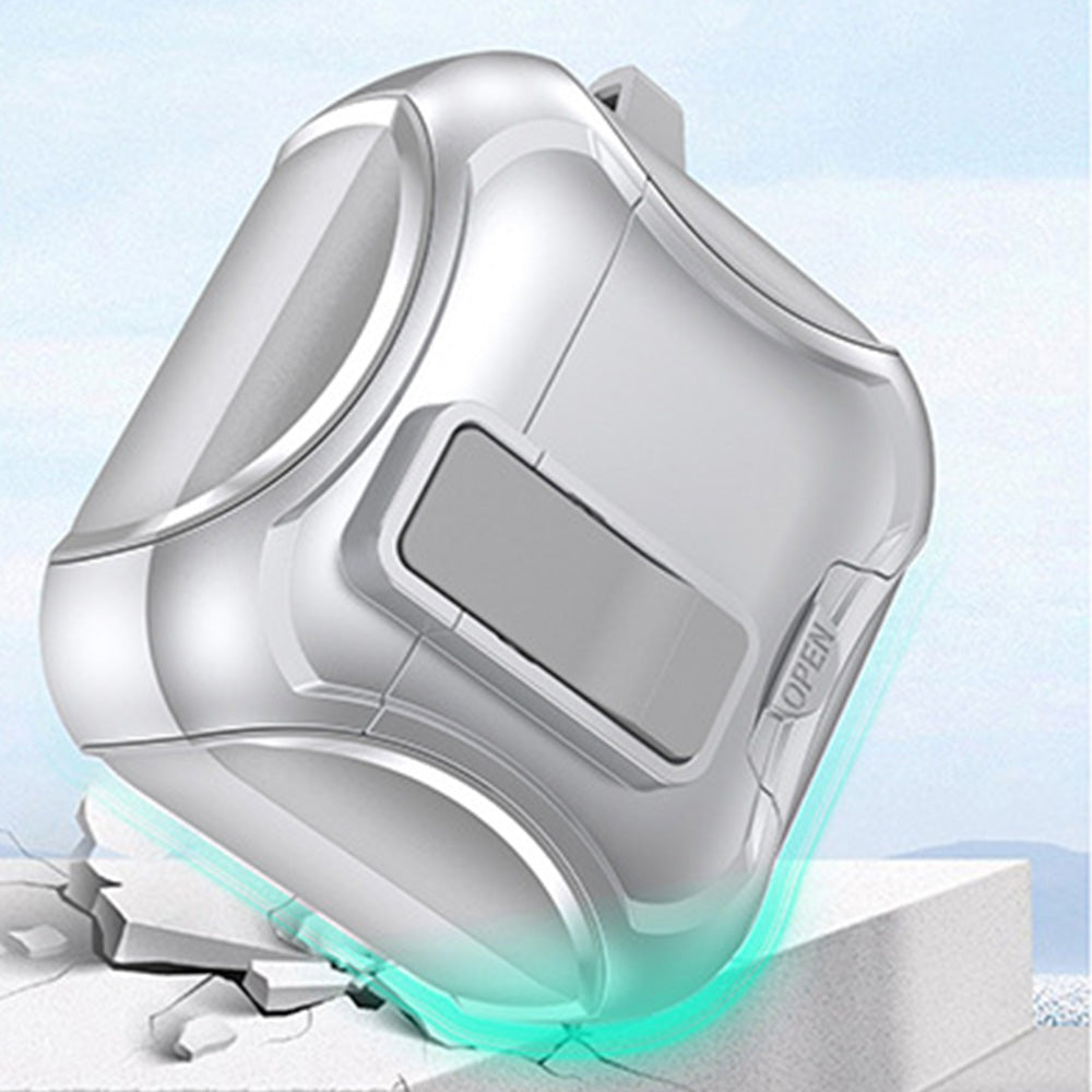Protective Case For AirPods With Stand Support MagSafe Wireless Charging-Silver