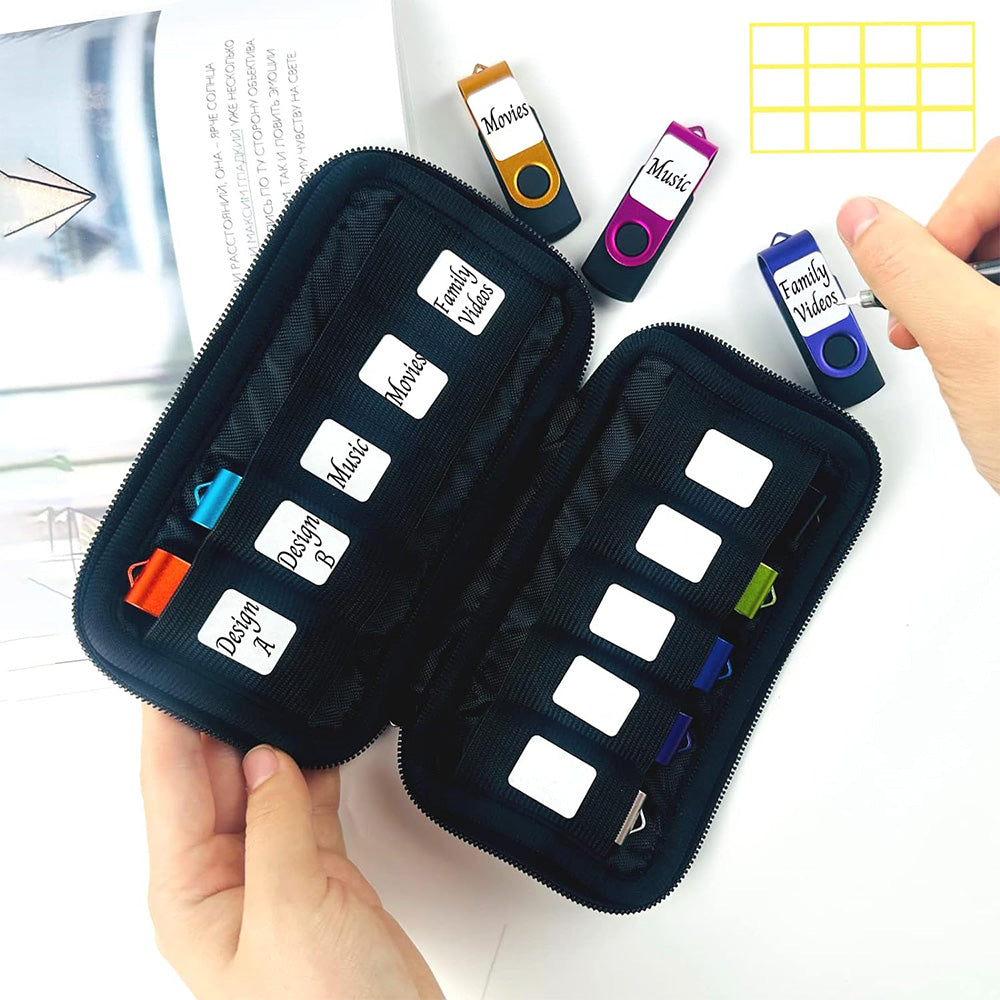 Portable 10-Slot Flash Drive Case USB Storage Bag Electronic Accessories Organizer