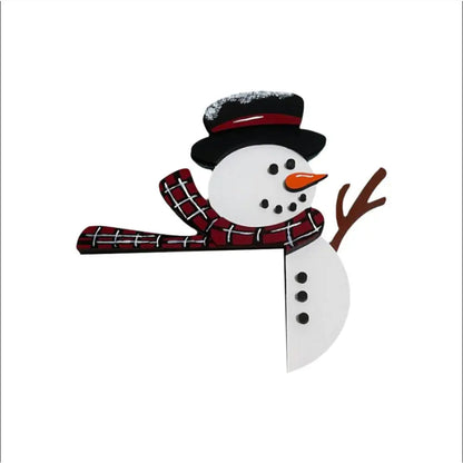 Christmas Door Topper Ornament Wooden Corner Door Frame Corner Sign Decorations Windows Walls DIY Craft Style 1