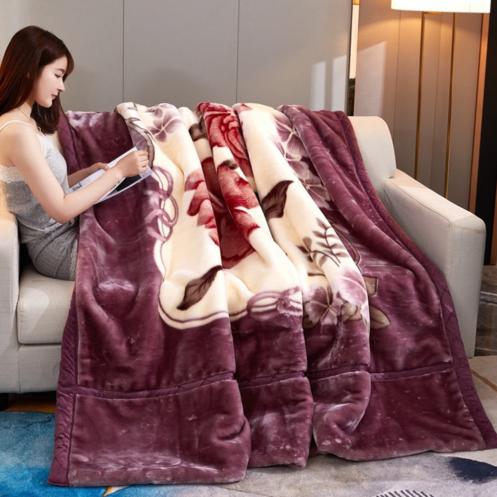Soft Queen Size Blanket Double-Sided Winter Warm Quilt Throw Blanket Style 3